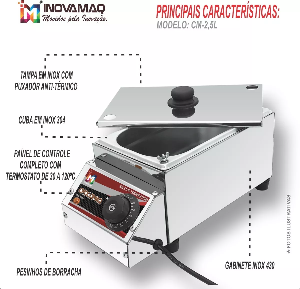 Foto 3 de Derretedeira de Chocolate CM‑2,5L 127V