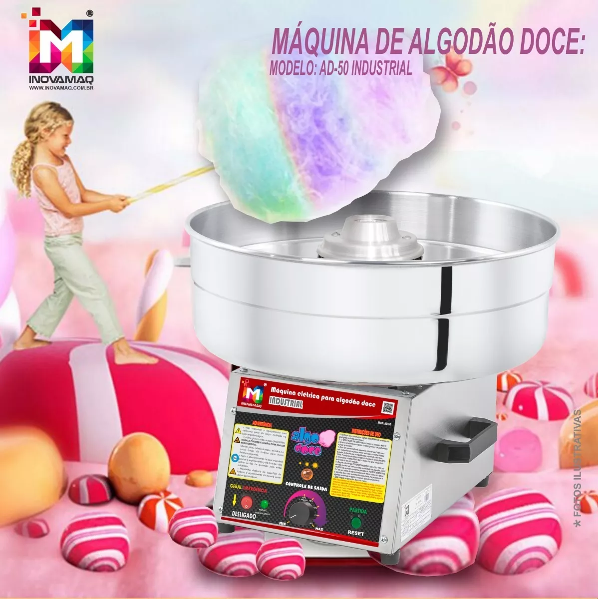 Foto 7 de Maquina Algodão Doce Industrial Modelo AD-50