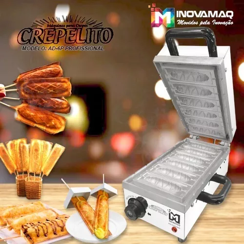 Foto 8 de Máquina de Crepe Suíço AD6P | 6 Cavidades Profissional 127v