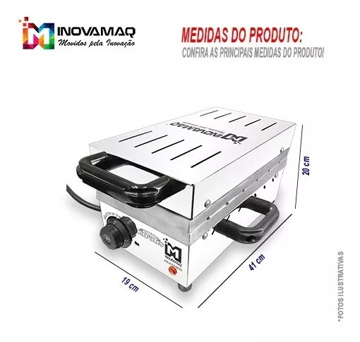 Foto 2 de Máquina de Crepe Suíço AD6P | 6 Cavidades Profissional 127v