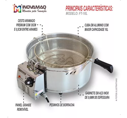 Foto 2 de Fritadeira Elétrica 10 Litros Tacho - Modelo FT-10L