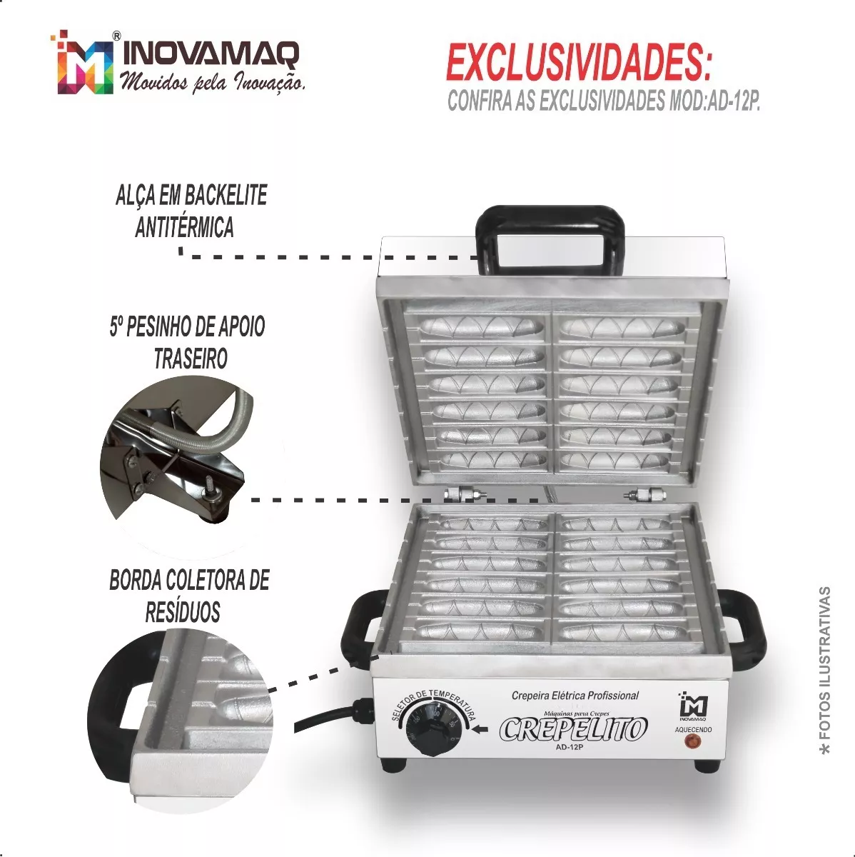 Foto 5 de Máquina De Crepe 12 Cavidades - Modelo AD12P  - 220v