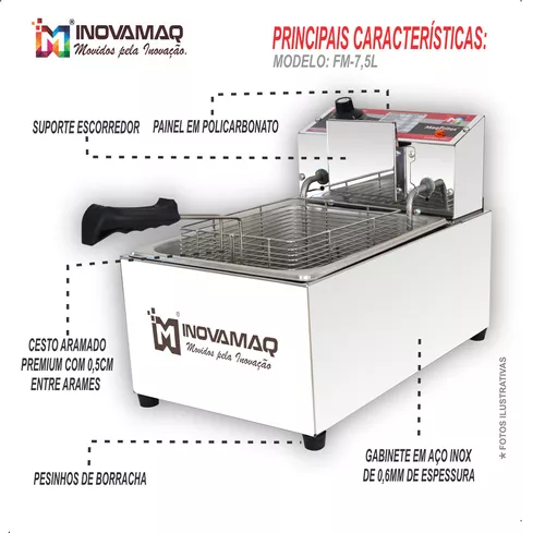 Foto 7 de Fritadeira Elétrica Profissional Modelo FM-7,5L - 127v