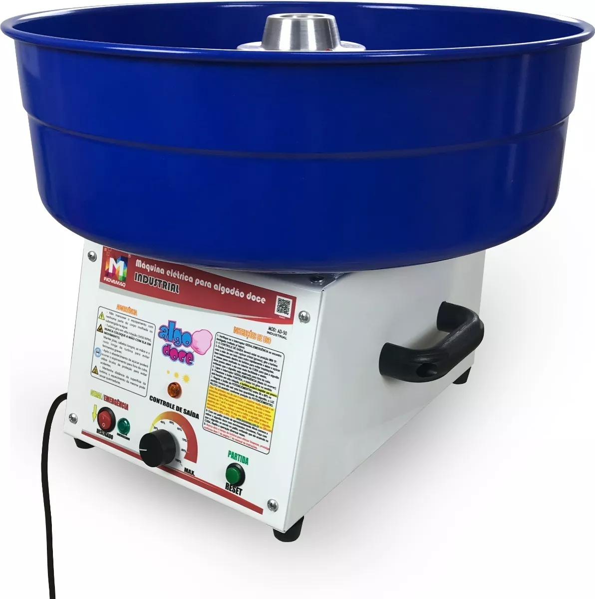 Foto 2 de Maquina Algodão Doce Industrial Modelo AD-50 Azul