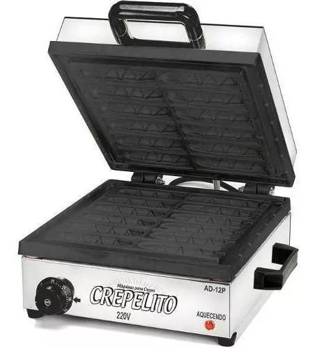 Foto 3 de Máquina De Crepe 12 Cavidades Antiaderente - Modelo AD12P Teflon - 127v