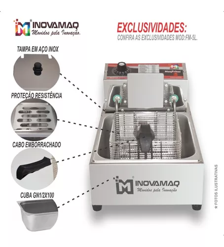 Foto 5 de Fritadeira Elétrica Profissional Modelo FM-5L - 220v
