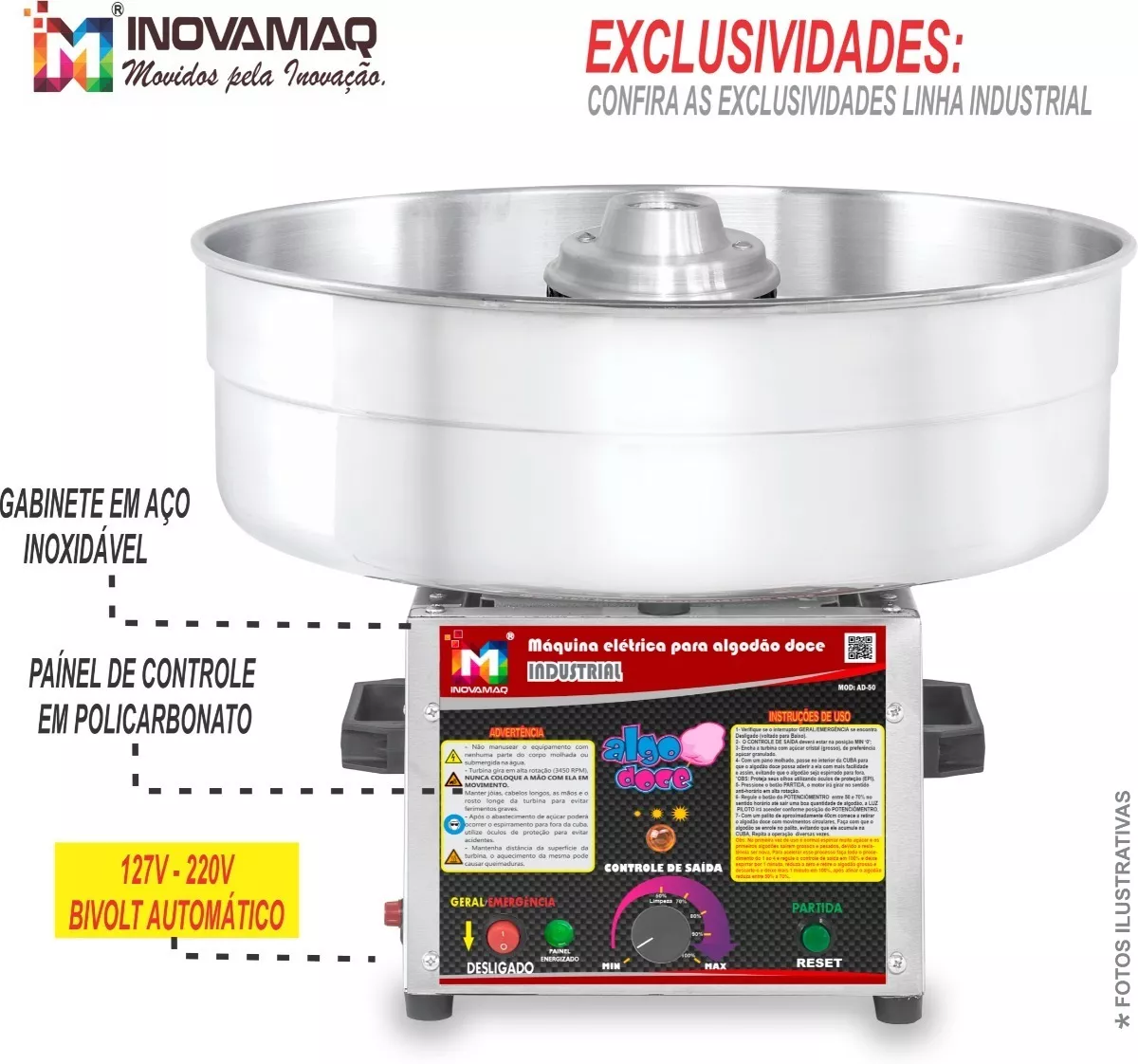 Foto 4 de Maquina Algodão Doce Industrial Modelo AD-50