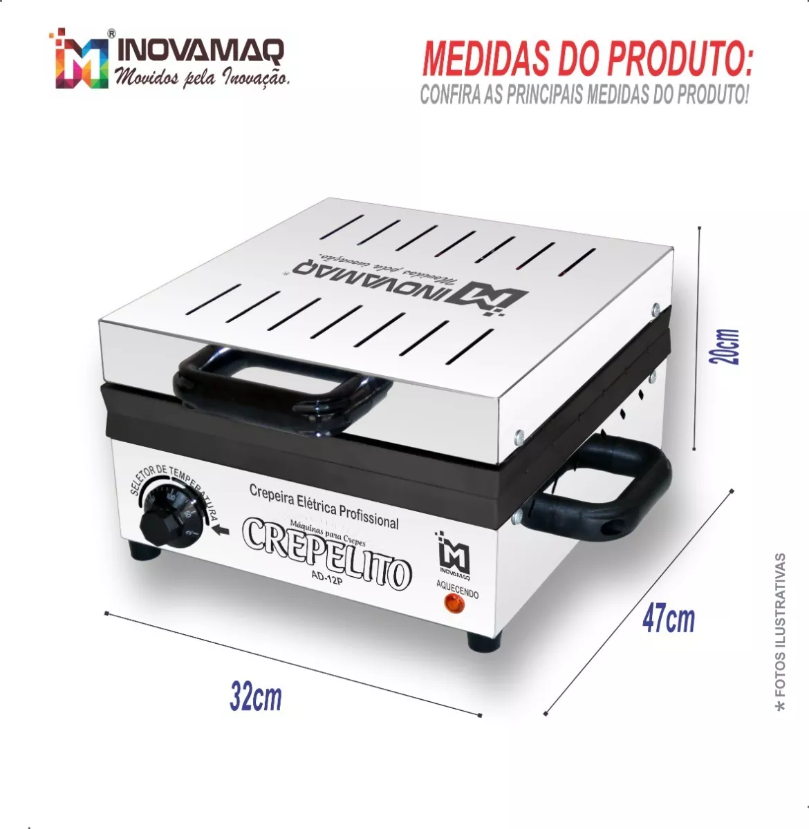 Foto 7 de Máquina De Crepe 12 Cavidades Antiaderente - Modelo AD12P Teflon - 127v