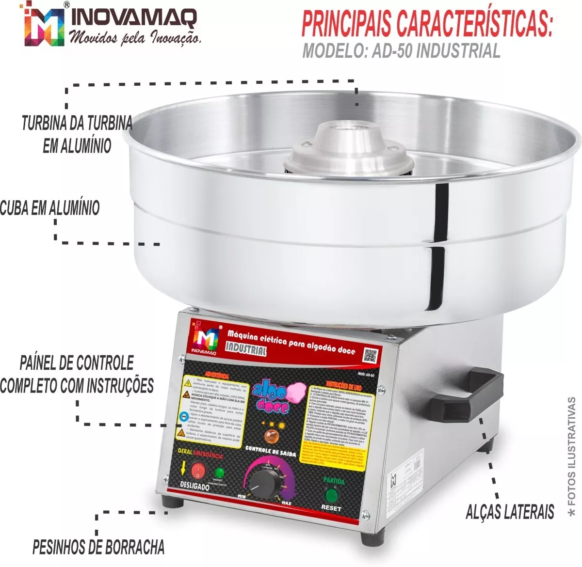 Foto 3 de Maquina Algodão Doce Industrial Modelo AD-50