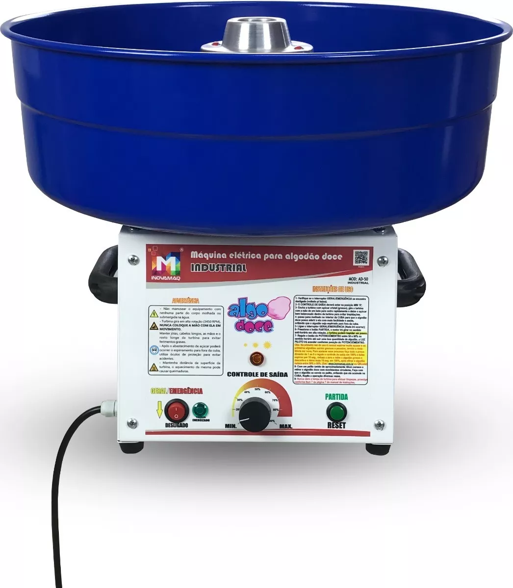 Maquina Algodão Doce Industrial Modelo AD-50 Azul