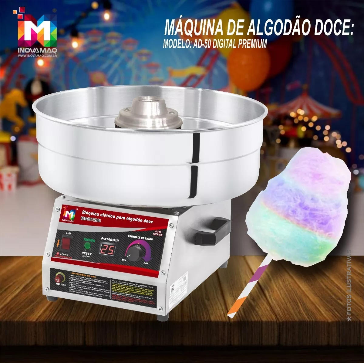 Foto 3 de Maquina Algodão Industrial Modelo AD-50 Premium Digital