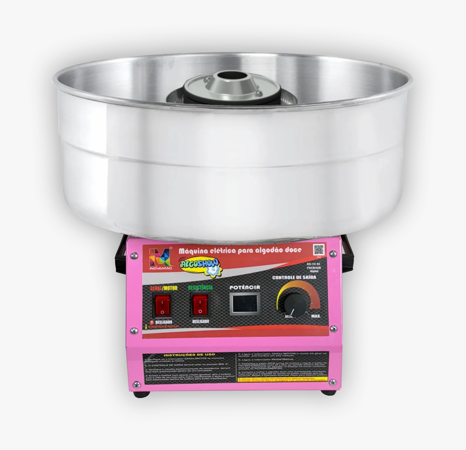 Máquina de Algodão Doce Digital AD-50 Premium – Algoshow – Inovamaq - *** MÁQUINA COM PRAZO DE FABRICAÇÃO DE 10 DIAS***