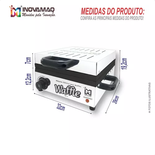 Foto 4 de Máquina de Waffle Profissional Antiaderente Modelo Gw-4 Teflon 127v