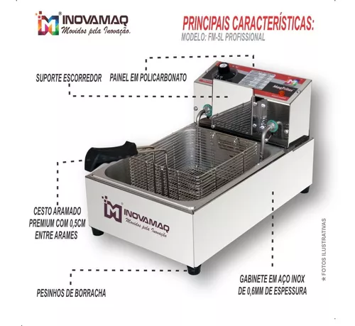 Foto 6 de Fritadeira Elétrica Profissional Modelo FM-5L - 220v