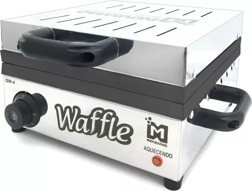 Foto 2 de Máquina de Waffle Profissional Antiaderente Modelo Gw-4 Teflon 127v