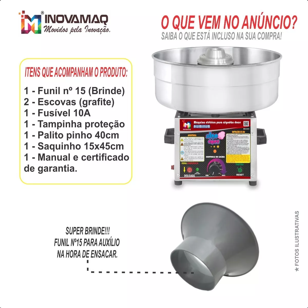 Foto 7 de Maquina Algodão Doce Profissional - Ad-43 Alumino