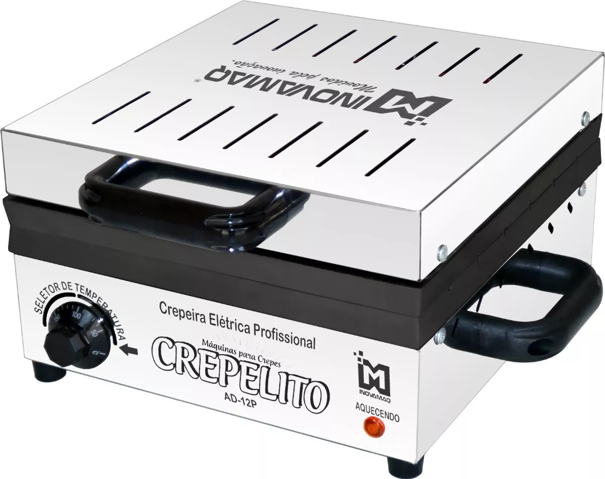 Foto 2 de Máquina De Crepe 12 Cavidades Antiaderente - Modelo AD12P Teflon - 127v