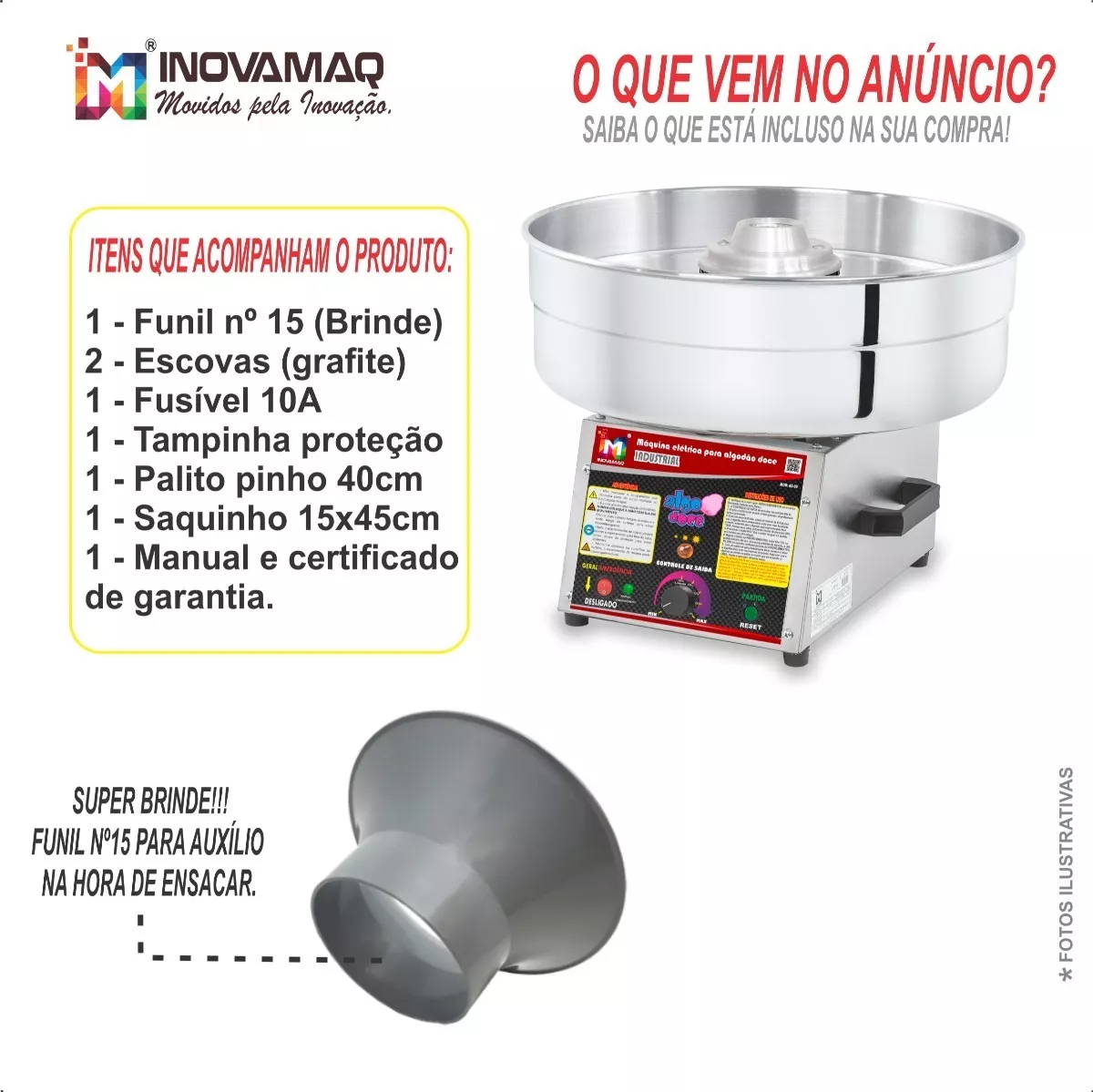 Foto 6 de Maquina Algodão Doce Industrial Modelo AD-50